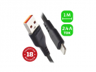 Кабель GoPower GP01L USB (m)-Lightning (m) 1.0м 2.4A ПВХ черный (1/800) (00-00018568)