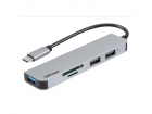 хаб/ USB-Хаб GoPower GPH5-1 3USB/ MicroSD/ SD Type-C (m) USB3.0 (1/ 100), (00-00030095)