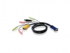 Кабель KVM USB(тип А Male)+HDB15(Male)+2хАудио(Male) <-> SHDB15(Male)+2хАудио(Male) 3м черный/ CABLE HD15M/ USBM/ SP/ SP-SPHD15M 3M, (2L-5303U)