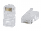 Коннектор Cabeus 8P8C-C6 RJ-45 под витую пару, категория 6 , универсальный (для одножильного и многожильного кабеля) для проводников с толщиной по изоляции до 1, 05 мм, (8P8C-C6)