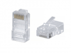 Коннектор rj-45 под витую пару, категория 5e, универсальный Cabeus 8P8C Коннектор RJ-45 под витую пару, категория 5e, универсальный (для одножильного и многожильного кабеля) для проводников с толщиной по изоляции до 1, 05 мм, (8P8C-FC)