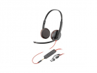 Гарнитура проводная Poly Blackwire 3225 Stereo USB-C Headset +3.5mm Plug +USB-C/ A Adapter (Bulk), (8X229A6)