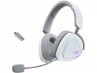 Гарнитура ASUS ROG DELTA II, 2.4GHz, Bluetooth, 3.5mm, 315g, 20Hz~20kHz, RGB Lighting, Moonlight White