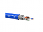 Кабель витая пара, экранированная S/ FTP, категория 6a, 4 пары (26 AWG), многожильный (solid), LSZH, –20°C – +75°C, Цвет: Синий, оболочка LSZH. Соответствует стандарту пожарной безопасности IEC-60332-3-24. Упаковка 305 метров. (ADV6A-S26MLB (305M))