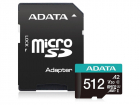 Флеш карта microSDXC 512GB A-Data AUSDX512GUI3V30SA2-RA1 Premier Pro + adapter, (AUSDX512GUI3V30SA2-RA1)