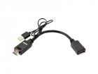 Кабель-переходник/ Кабель-переходник HDMI(M) +USB---> DP(F) 0.15m 4K*60Hz VCOM<CG599E>, (CG599E-0.15M)