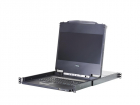 8-портовый KVM-переключатель с ЖК-дисплеем Slideaway/ ATEN/ 17.3" 8-Port PS/ 2-USB VGA Single Rail LCD KVM Switch, (CL5708MW)