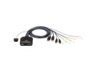 2-портовый, USB, DisplayPort, кабельный KVM-переключатель с пультом удаленного переключения порта, разрешение 2560 x 1600 при 60 Гц/ 2 PORT DP KVM SWITCH., (CS22DP)