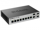 Коммутатор D-Link Управляемый L2 коммутатор, 8х1000Base-T, 2хCombo 1000Base-T/ SFP, защита от статического электричества до 6 кВ, CLI