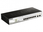 Коммутатор D-Link Управляемый L2 PoE-коммутатор, 8x1000Base-T PoE, 2x1000Base-X SFP, PoE-бюджет 65 Вт, защита от статического электричества до 6 кВ, CLI, (DGS-1210-10P/ FL2A)