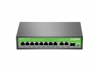 Коммутатор Digma DSP208G-2G-1S-T120 (L2) 10x1Гбит/ с 1SFP 8PoE 8PoE+ 120W неуправляемый, (DSP208G-2G-1S-T120)