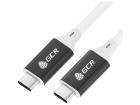GCR Кабель USB 3.1 (USB 3.2 Gen 2) Type C-С, 2.0m, 100W/20V/5A, M/M, медь, 10 Гбит/с, 4K, белый, AL сase черный, экран, армирование (GCR-50867)