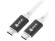 Миниатюра товара - GCR Кабель USB 3.1 (USB 3.2 Gen 2) Type C-С, 2.0m, 100W/20V/5A, M/M, медь, 10 Гбит/с, 4K, белый, AL сase черный, экран, армирование (GCR-50867)