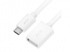 GCR Адаптер переходник OTG 0.5m USB, microB 5pin/ AF, белый, 28/ 28 AWG, экран, морозостойкий, GCR-52207 (GCR-52207)