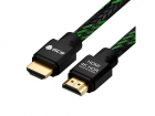 GCR Кабель PROF 0.5m HDMI 2.0, BICOLOR в оплетке нейлон, AL корпус черный, медь, HDR 4:4:4, UHD 4K60Hz/5K30Hz, 3D, AUDIO, 18.0Гбит/с, 28AWG (GCR-52211)