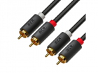 GCR PRO Кабель 1.0m аудио 2 х RCA / 2 х RCA, GOLD, черный (GCR-53108)
