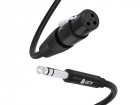 GCR Кабель 1.5m микрофонный stereo jack 6, 35mm / XLR, M/ F, черный, AL case черный (JX1)