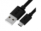 GCR Кабель 1.5m MicroUSB, черный, быстрая зарядка, 28/ 24 AWG, GCR-53607, (GCR-53607)