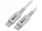 GCR Кабель PREMIUM 3.0m TypeC/ Lightning MFI POWER DELIVERY 18 W, быстрая зарядка, белый силикон, AL case белый, белый ПВХ, GCR-53756 (GCR-53756)