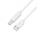 GCR Кабель Premium 0.5m USB 2.0, AM/ BM, белый нейлон 28/ 24 AWG, экран, армированный, морозостойкий, GCR-54210, (GCR-54210)