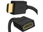 GCR Удлинитель 2.0m HDMI-HDMI, M/ F, поддержка 4K, Full HD, 10.2 Гбит/ c, черный, 24K GOLD, 30/ 30 AWG, 2 Х экран (GCR-54446)