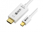 GCR Кабель-переходник 1.8m, mini DisplayPort > HDMI, M/ M, белый, поддержка 4K, GCR-55056, (GCR-55056)