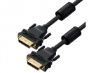 GCR PRO Кабель PROF 2.0m DVI-D, ECO Soft капрон, DVI/ DVI, 25M/ 25M, GOLD, черный, ферритовые кольца, 3 Х экран с армированием, GCR-56295, (GCR-56295)