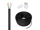 GCR PRO Кабель LAN DIY витая пара 50m в бухте, UTP кат.5e, CCA многопроволочный, черный + Коннектор RJ-45 8p8c сборный 20шт. (GCR-56974)