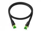 GCR PRO Патч-корд PROF кат.7 ethernet 3.0m F/ FTP, RJ45, CU, 28 AWG, в оплетке текстиль, черный, литой, экранированные коннекторы, T568B, GCR-57559 (GCR-57559)