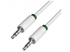 Greenconnect Кабель аудио 0.25m jack 3, 5mm/ jack 3, 5mm белый, зеленая окантовка, ультрагибкий, 28 AWG, M/ M, Premium GCR-AVC1662-0.25m, экран, стерео, (GCR-AVC1662-0.25M)