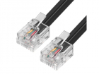 GCR Телефонный шнур удлинитель для аппарата 4.0m GCR-TP6P4C2-4.0m, 6P4C (джек 6p4c - jack 6p4c) черный, (GCR-TP6P4C2-4.0M)