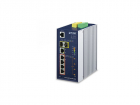 коммутатор/ PLANET IP30 Industrial L2+/ L4 4-Port 60W 1000T Ultra PoE+ 1-Port 1000T + 2-port 100/ 1000X SFP Full Managed Switch (-40 to 75 C, dual redundant power input on 48~56VDC terminal block, DIDO, ERPS Ring Supported, 1588) (IGS-5225-4UP1T2S)