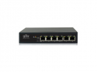 Коммутатор Uniview Коммутатор 6*100Mbps network ports (RJ45), including 4 PoE ports IEEE802.3, IEEE802.3u, IEEE802.3az, IEEE802.3x, IEEE802.3af, IEEE802.3at 1.2Gbps 0.90Mpps 768Kbit 2K 160mm x 93mm x 32mm (6.3"3.7"1.