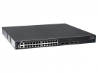 QTECH Управляемый стекируемый коммутатор уровня L3 с поддержкой PoE 802.3af/ at, 24 порта 10/ 100/ 1000 BASE-T, 4 порта 10GbE SFP+, 2 сменных БП (поставляются отдельно)