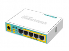 Маршрутизатор MikroTik hEX PoE lite with 650MHz CPU, 64MB RAM, 5xLAN (four with PoE out), USB, RouterOS L4, plastic case and PSU (RB750UPR2)