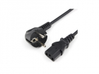 Шнур Power Cube кабель питания, разъем: Schuko(евровилка) - IEC 320 C13, длина 1.8 м., сечение 3x0.75, 10А, медь+ ПВХ, с заземлением, Россия, цвет черный