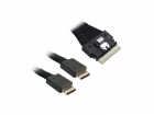 Кабель Amphenol RSL74-6658 Slimline SASx8 (SFF8654) -to- 2x OCuLink x4 (SFF8611), 1M, (аналог Broadcom 05-60001-00) {100} (RSL74-6658)