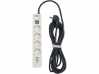 Сетевой фильтр-удлинитель/ PowerCom SP-01 USB2A1CW 3.0M, 4 розетки, белый, 16А, 4кВт, 380Дж, защитные шторки, защита от КЗ, перегрузки, ВЧ и импульсных помех, один порт USB-C(PD20W) и два USB-A(QC3.0) суммарной мощностью 24Вт, кабель 3x1.5 мм2, ШхГхВ 281х48х40.3 мм, вес 0.55 кг., (SP-01 USB2A1CW 3.0M)