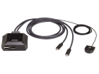 КВМ переключатель ATEN 2-Port USB-C 4K DisplayPort Cable KVM Switch, (US3312-AT)