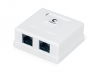 Cabeus WS-8P8C-Cat.5e-2 Розетка компьютерная RJ-45, категория 5e, двойная, внешняя, Dual IDC (WS-8P8C-CAT.5E-2)