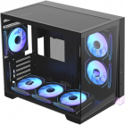корпус Formula V Line Crystal Z4M Plus Black, MATX, TYPE-C*1, USB3.0*1, RIGHT 2x120mm ARGB, BOTTOM 3x120mm ARGB, REAR 1x120mm ARGB (CRYSTAL Z4M PLUS BLACK)