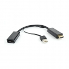 Переходник Cablexpert Конвертер HDMI->DisplayPort, Cablexpert DSC-HDMI-DP HD19M+USBxHD20F, черный (099103) (DSC-HDMI-DP)