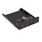 Планка Exegate USB на переднюю панель ExeGate U3H-621 > 3, 5", 2*USB3.0+1*TypeC+1*SD+TF card, черная, металл, подсоединение к мат. плате (117198) (EX283578RUS)