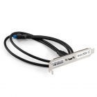 Планка портов в корпус Type-C ExeGate BrctUSB3-1C (USB 3.2 Gen1 20pin (IDC 20pin F) --> USB 3.2 Gen1 Type-Cf, кабель 30см) (EX298296RUS)