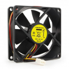 Вентилятор в корпус Gembird FANCASE/ BALL 80x80x25, подшипник, 3 pin, провод 30 см (100) (FANCASE/ BALL)