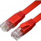 GCR Патч-корд PROF плоский прямой 3.0m, UTP медь кат.6, красный, 30 AWG, ethernet high speed 10 Гбит/ с, RJ45, T568B, GCR-52868 (GCR-52868)