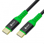 GCR PRO Кабель PREMIUM 1.0m TypeC / TypeC PD 60W, медь, быстрая зарядка для iPhone 15/16/17, силикон, черный, GOLD, AL корпус (GCR-56369)