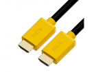GCR Кабель 1.8m HDMI Ultra HD 4K 60Hz, Full HD, 3D, черный, желтые коннекторы, 24K GOLD, 30/ 30 AWG, 2 Х экран (GCR-HM440-1.8M)