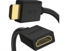GCR PRO Удлинитель 2.0m HDMI-HDMI v2.0, M/ F, поддержка 4K 60Hz, Full HD, HDR, 18 Гбит/ c, черный, 24K GOLD, 2 X экран (GCR-HMFR6-BB3S-2M)