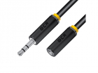 GCR PRO Удлинитель аудио 1.5m jack 3, 5mm/jack 3, 5mm черный, ультрагибкий, M/F, Premium, экран, стерео (GCR-STM1114-1.5M)